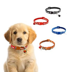 Adjustable Nylon Dog Collar with Bell – Stylish
