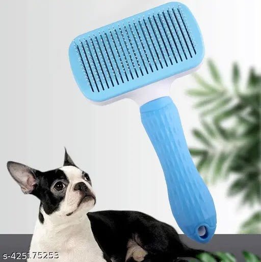 Self-Cleaning Rectangular Slicker Brush – Tangle-Free
