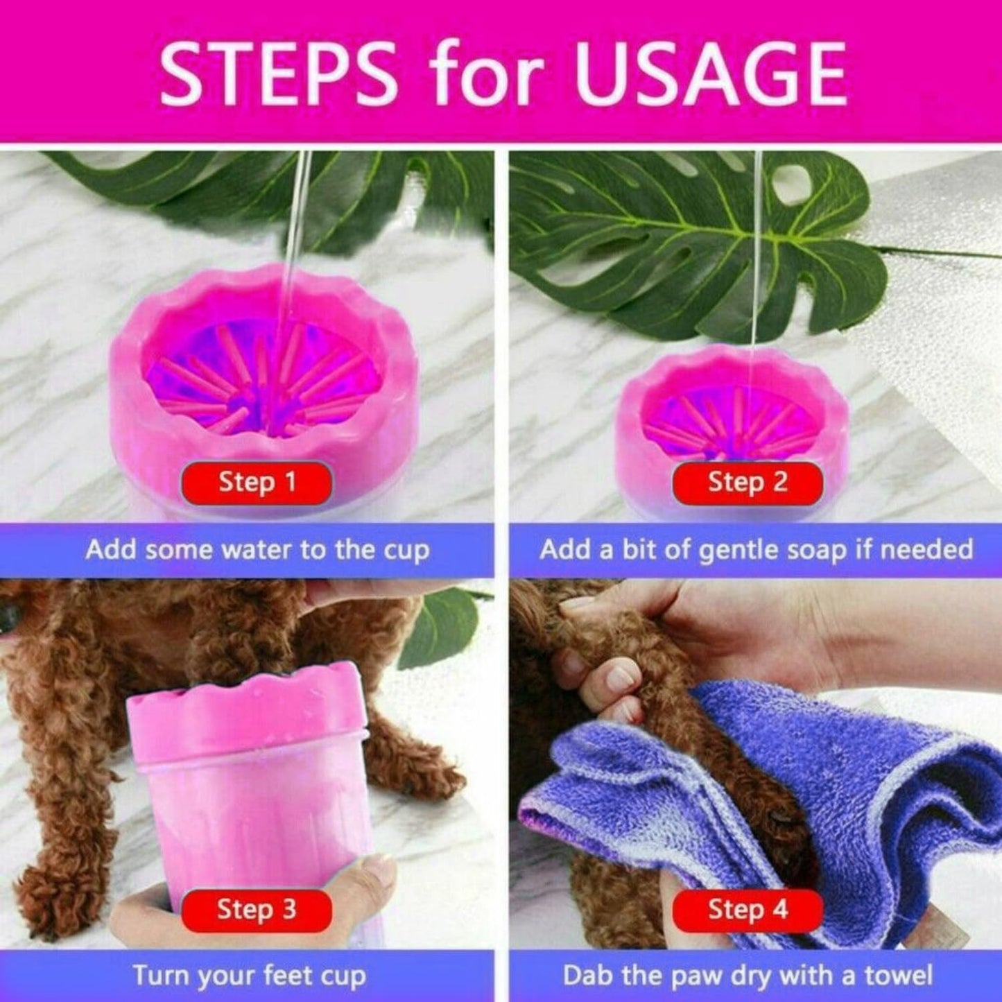 Portable Silicone Pet Paw Washer