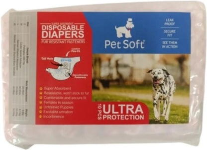 Soft & Absorbent Disposable Pet Diapers (Large, Pack of 10)