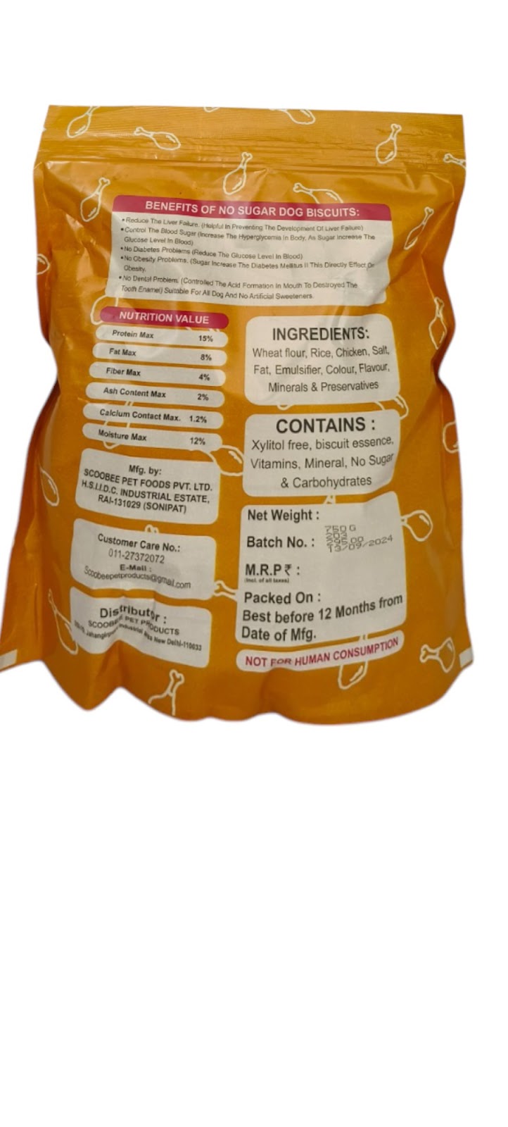 Healthy No-Sugar Dog Biscuits (750g)