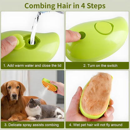 3-in-1 Pet Grooming Steam Brush