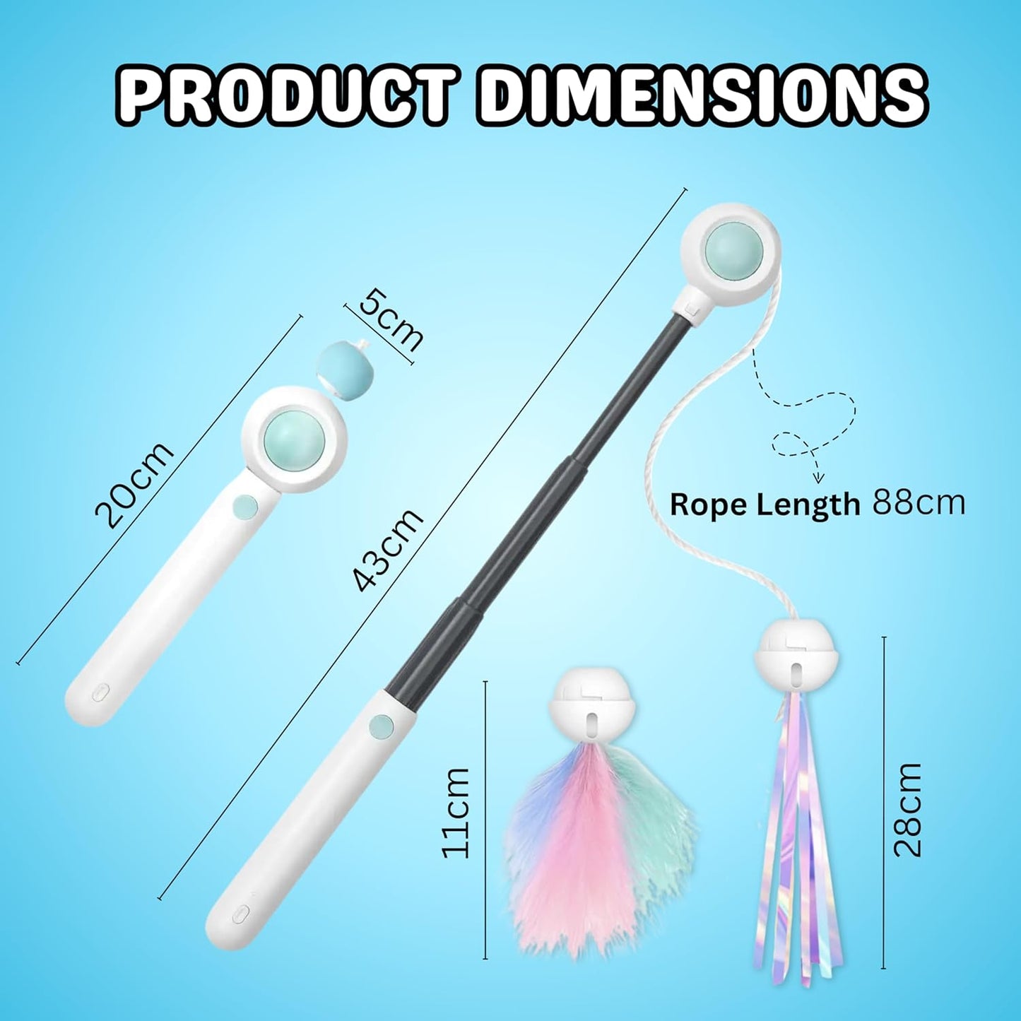 Retractable Cat Wand with Laser