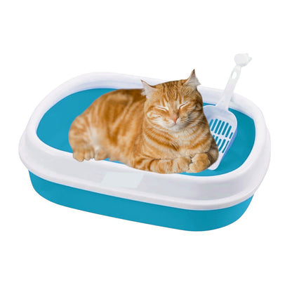 Spacious Cat Litter Tray with Cover & Scoop