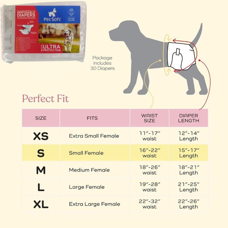 Soft & Absorbent Disposable Pet Diapers (Large, Pack of 10)