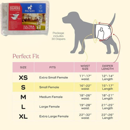 Soft & Absorbent Disposable Pet Diapers (Large, Pack of 10)