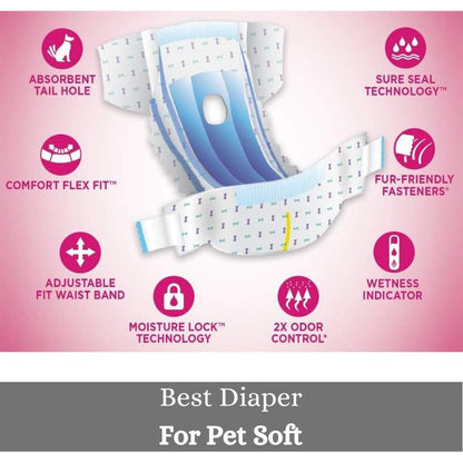 Soft & Absorbent Disposable Pet Diapers (Large, Pack of 10)