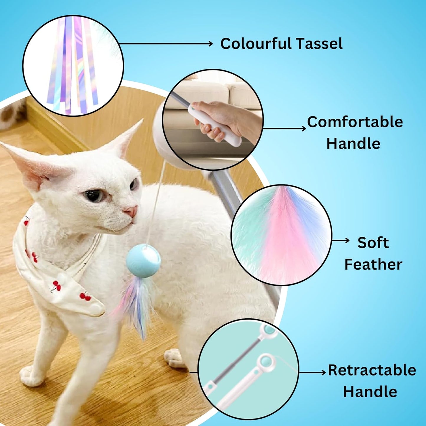 Retractable Cat Wand with Laser
