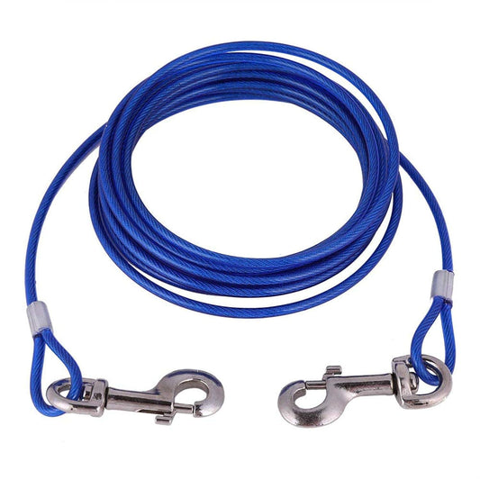 Durable 15ft Dog Tie-Out Cable (Blue)