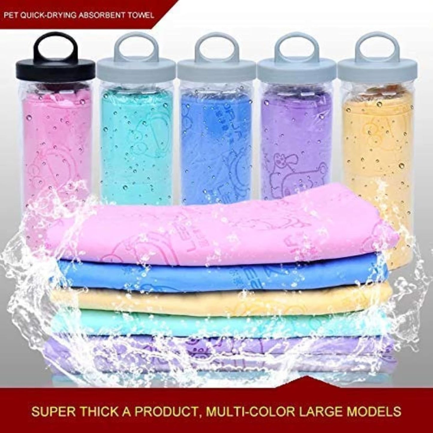 Pet Towel ? Ultra-Absorbent & Quick-Dry Microfiber Bath Towel for Pets | Colour May Vary