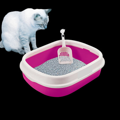 Spacious Cat Litter Tray with Cover & Scoop