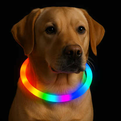 Rechargeable LED Dog Collar (Multi-Color Glow, USB Charging)