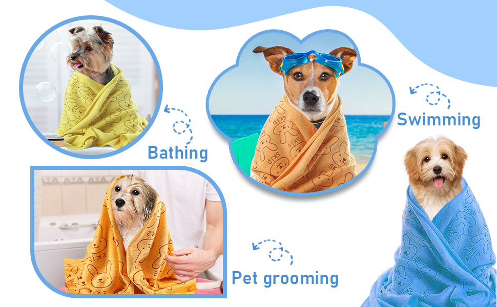 Pet Towel ? Ultra-Absorbent & Quick-Dry Microfiber Bath Towel for Pets | Colour May Vary